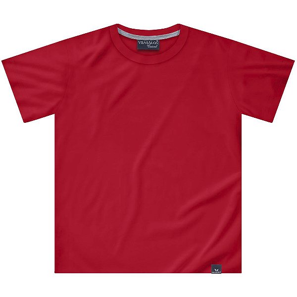 CAMISETA INFANTIL UNISSEX BÁSICA ALGODÃO VERMELHA