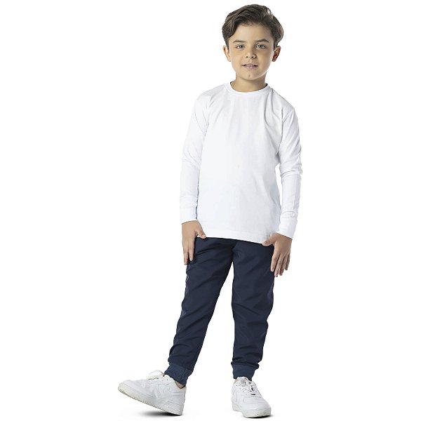 Camiseta infantil básica 100% algodão branca