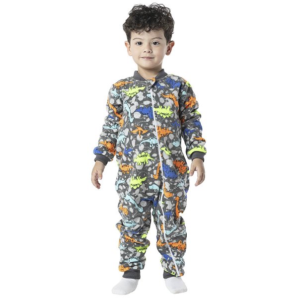 PIJAMA INFANTIL MACACÃO DINOSSAURO NEON SOFT