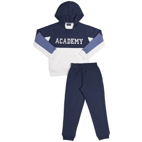 CONJUNTO INFANTIL MENINO ACADEMY MOLETOM MARINHO