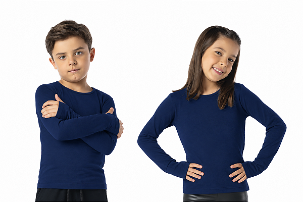 BLUSA INFANTIL TÉRMICA UNISSEX MARINHO