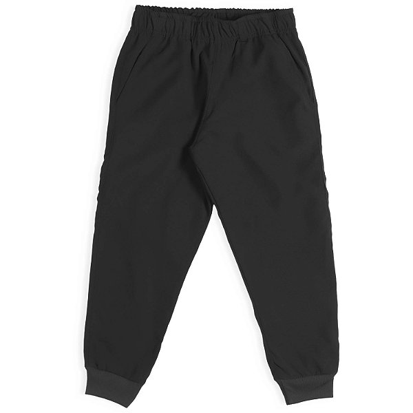 CALÇA INFANTIL MENINO BÁSICA MICROFIBRA FORRADA STRETCH PRETA