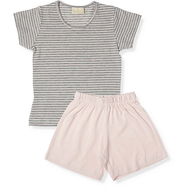 PIJAMA INFANTIL MENINA ALGODÃO LISTRADO