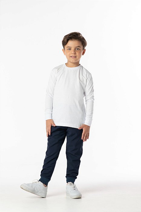 CALÇA INFANTIL MENINO ESCOLAR MICROFIBRA STRETCH MARINHO