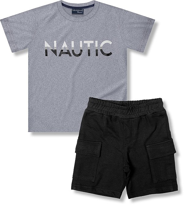 CONJUNTO INFANTIL MENINO NAUTIC ALGODÃO MESCLA