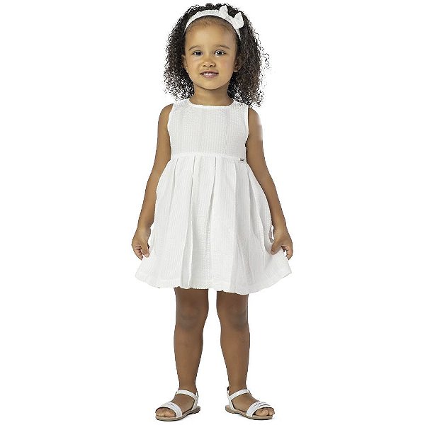 VESTIDO INFANTIL FRIDA ANARRUGA BRANCO