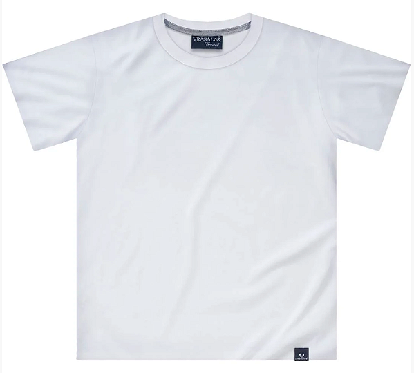 CAMISETA INFANTIL MENINO BÁSICA ALGODÃO BRANCA