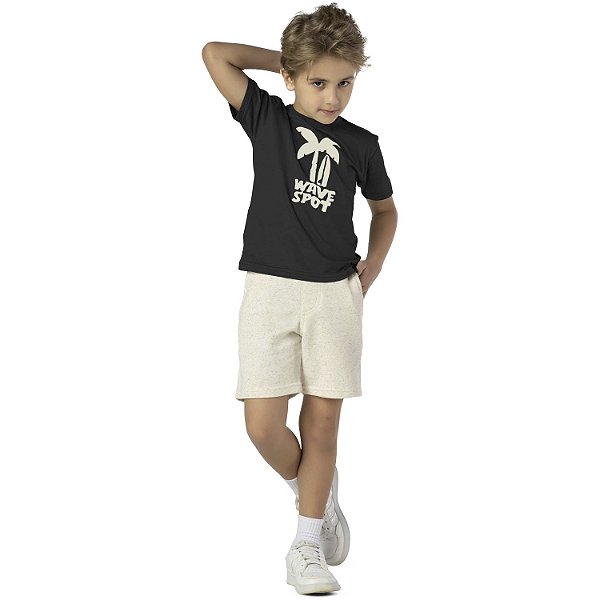CONJUNTO INFANTIL MENINO WAVE SPOT PRETO
