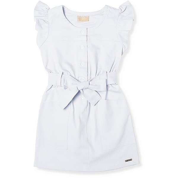 VESTIDO INFANTIL ROBERTA SARJA BRANCO