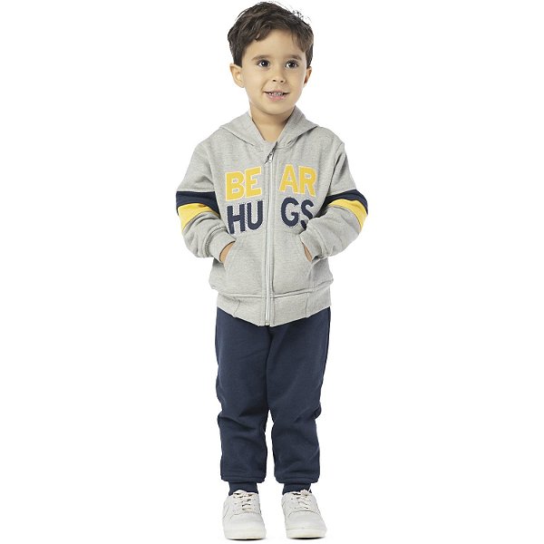 CONJUNTO INFANTIL MENINO BEAR HUGS MOLETOM MARINHO