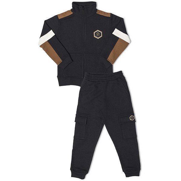 CONJUNTO INFANTIL MENINO VRS MOLETOM PRETO