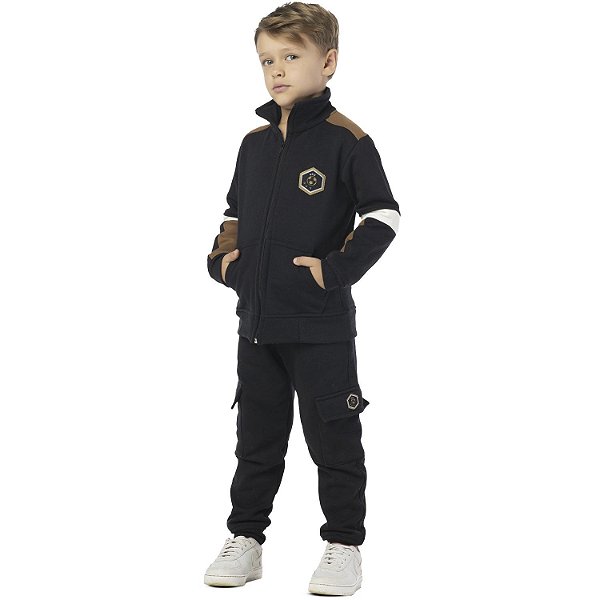 CONJUNTO INFANTIL MENINO VRS MOLETOM PRETO
