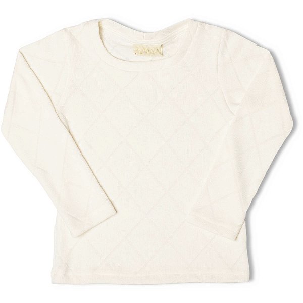 BLUSA INFANTIL MENINA TRICOT LOSANGO CRU