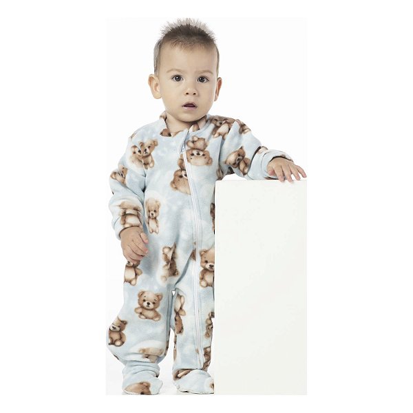 PIJAMA INFANTIL MENINO URSINHO MEGA SOFT AZUL