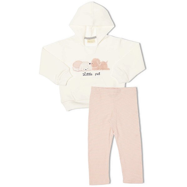 CONJUNTO INFANTIL MENINA LITTLE PET MOLETOM ROSE