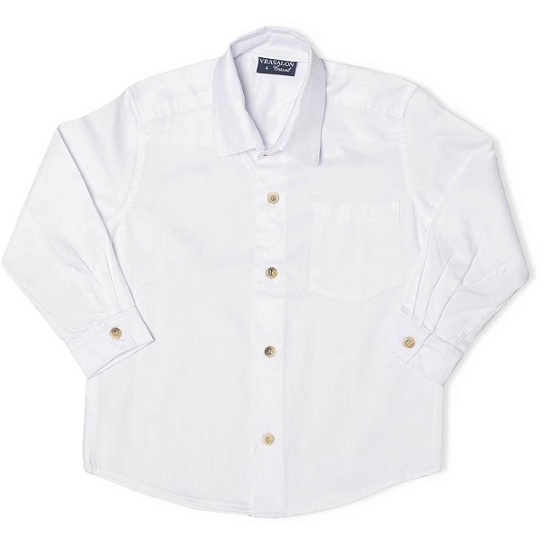 CAMISA INFANTIL MENINO ALGODÃO BRANCA
