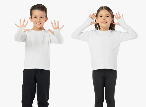 BLUSA INFANTIL TÉRMICA ENCAIXE DEDO UNISSEX BRANCA