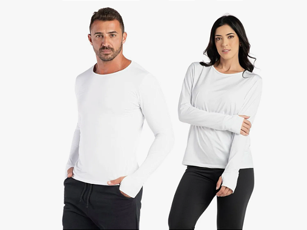 BLUSA TÉRMICA ADULTO ENCAIXE DEDO UNISSEX BRANCA
