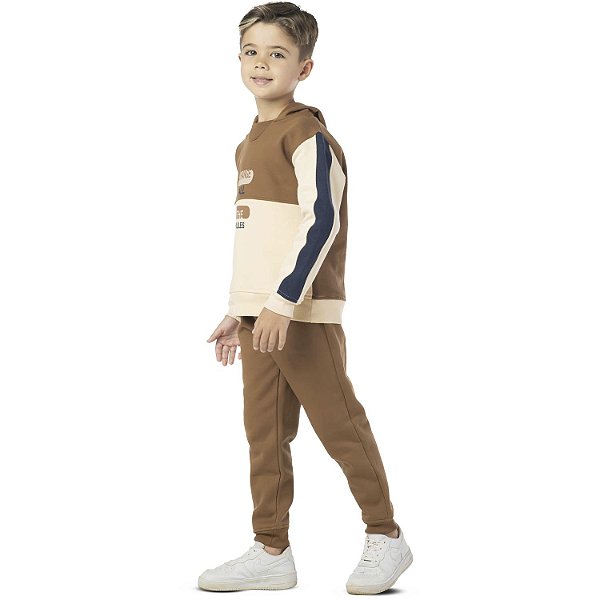 CONJUNTO INFANTIL MENINO RECORTES MOLETOM NUTELLA