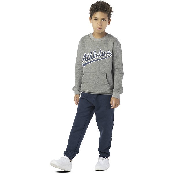 CONJUNTO INFANTIL MENINO ATHLETICS MOLETOM CINZA
