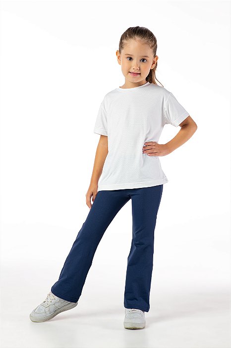 Calça infantil menina bailarina flare escolar marinho