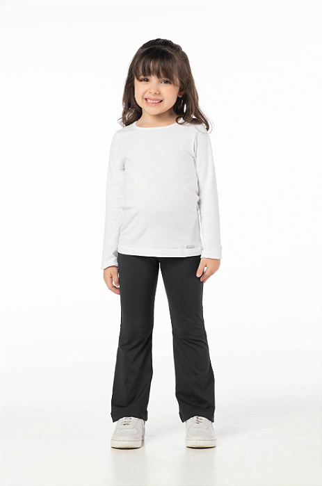 Calça infantil menina bailarina flare escolar preta