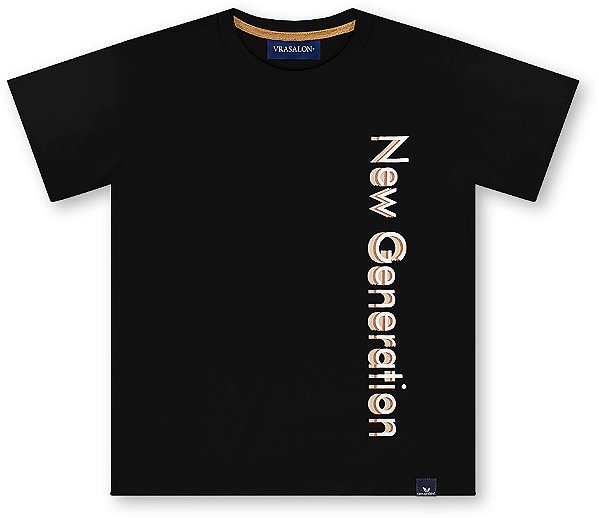 Camiseta infantil menino estampada algodão preta