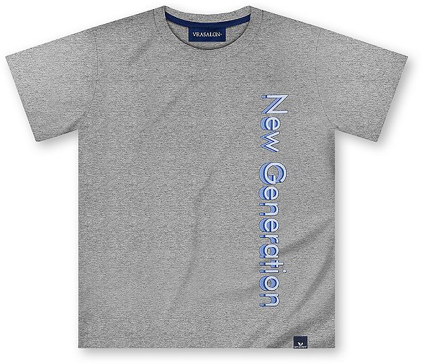 Camiseta infantil menino estampada algodão cinza