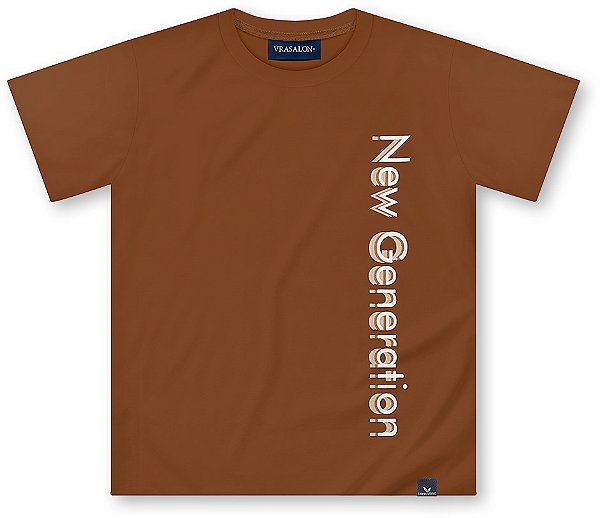 Camiseta infantil menino estampada algodão marrom