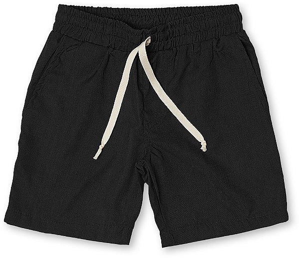 Bermuda infantil menino lisa com cordão preta