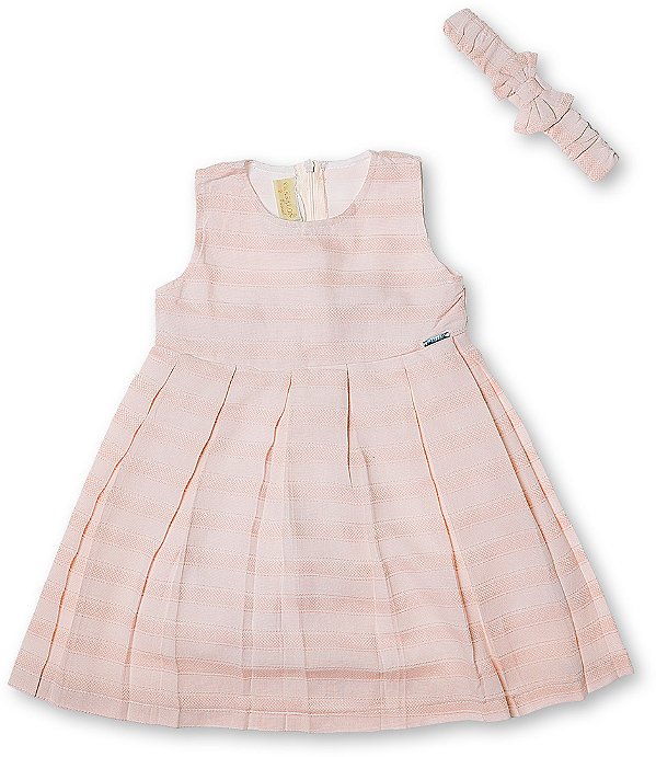 Vestido infantil menina festa laço rosa