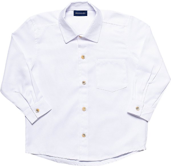 Camisa Social Infantil Menino Manga Longa Algodão