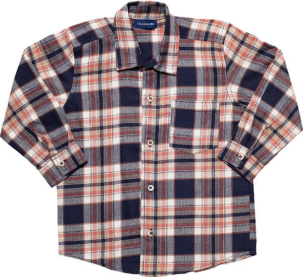 Camisa Infantil Menino Xadrez Flanelada 100% Algodão Manga Longa