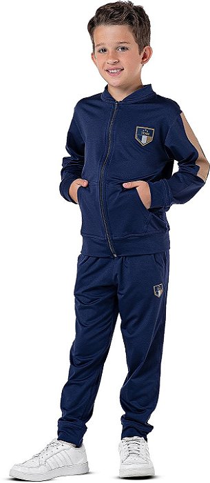 Conjunto Infantil Menino Esportivo Jaqueta e Calça Marinho