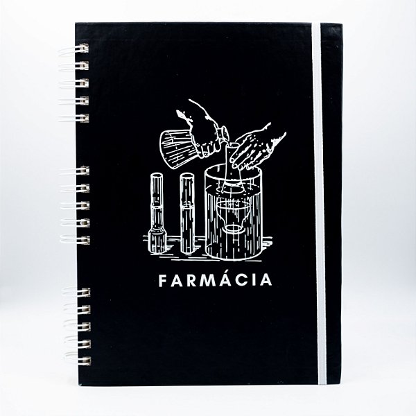 Caderno Universitário - Capa Preta Profissão Farmácia