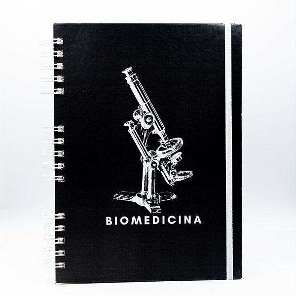 Caderno Universitário - Capa Preta Profissão BioMedicina