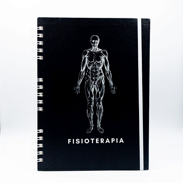 Caderno Universitário - Capa Preta Profissão Fisioterapia