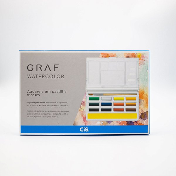 Graf Watercolor Aquarela em Pastilhas (12 Cores)