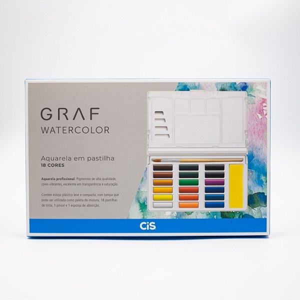 Graf Watercolor Aquarela em Pastilhas (18 Cores)