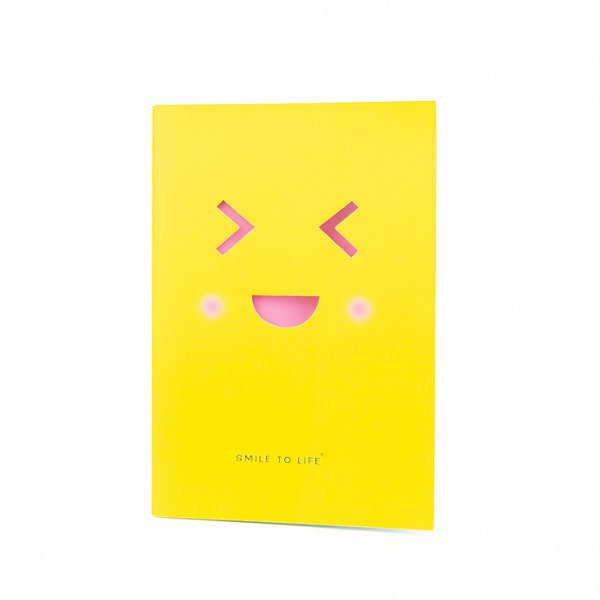 Caderno Brochura Capa com caricaturas #Smiletolife Capa Amarela