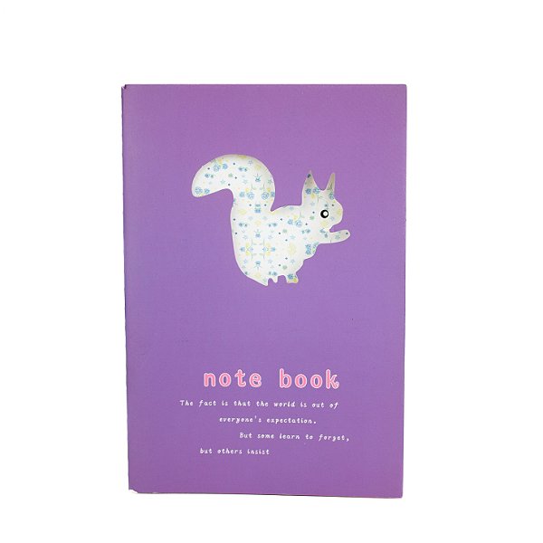 Caderno Brochura Capa com caricaturas de Animais Esquilo #notebook Capa Roxa