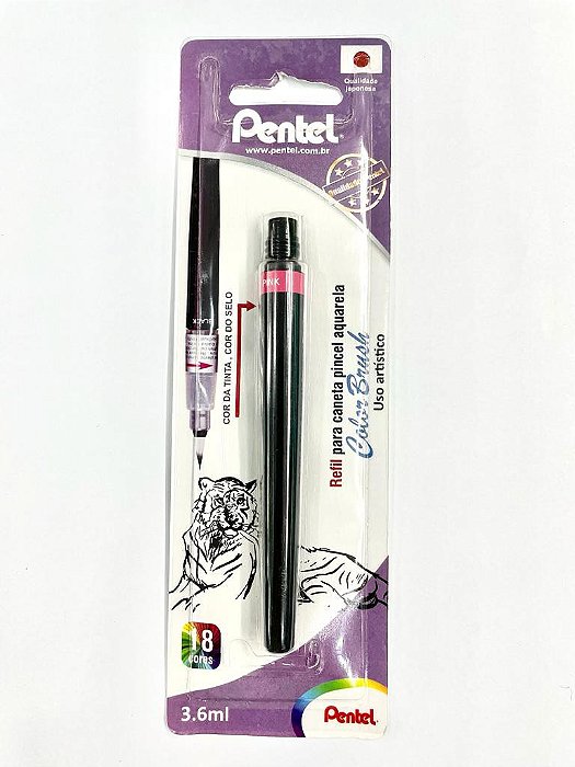 Refil Para Caneta Pincel Brush Pentel Aquarela Color Brush Pink