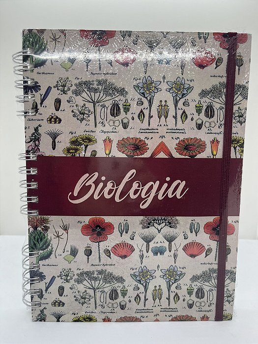 Caderno Universitário Capa Biologia Estampado.