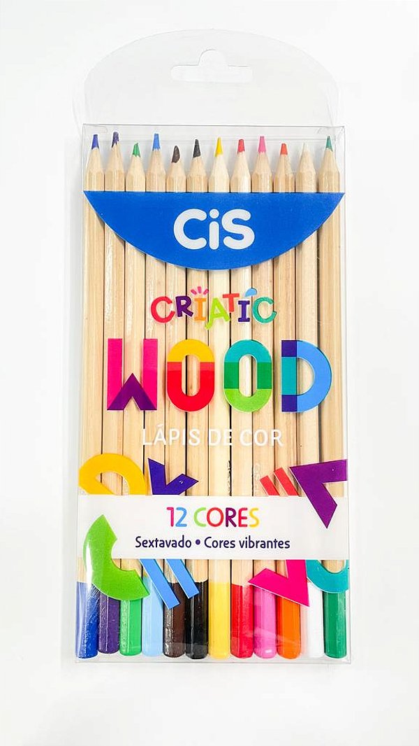 Lápis de Cor Cis Criatic Wood  C/12 Cores Sextavado