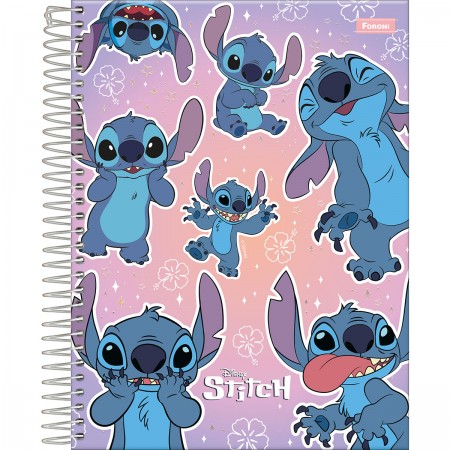 Caderno Colegial Stitch  C/7 Stitch 80 folhas - 1 Matéria