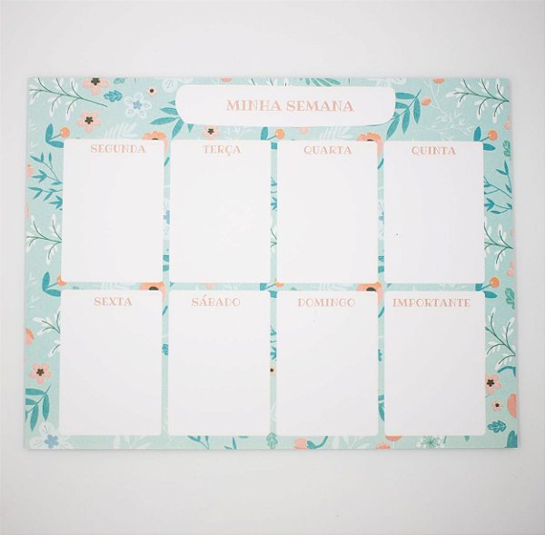 Bloco de Planner Minha Semana Tema Floresta c/24 Folhas