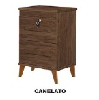 MESA DE CABECEIRA TRINOBEL - 2 GAVETAS - CANELATO