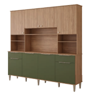 KIT COZINHA MGM LUNA - 8P 2GAV FREIJO/VERDE