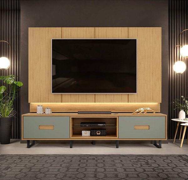 PAINEL DJ MADRI - C/ BANCADA - CARVALHO NATURAL/ALECRIM