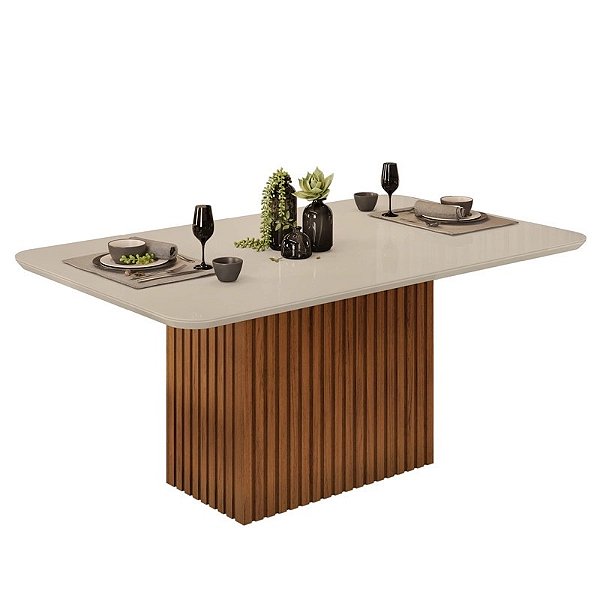 MESA DJ CANES - TAMPO CHANFRADO - 1,70 x 90 - FREIJÓ/OFF WHITE